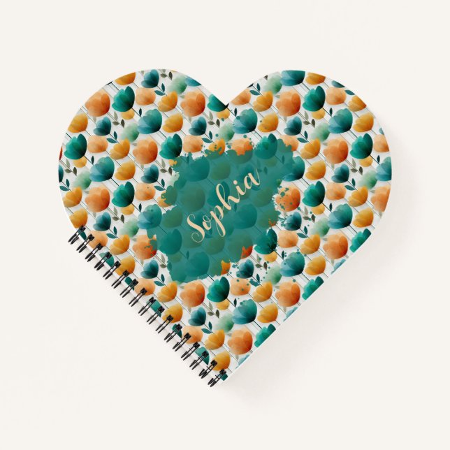Vintage Spring Yellow and Green Floral Notebook (Front)
