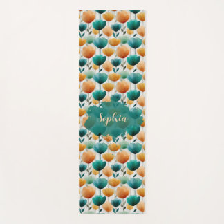 Vintage Spring Yellow and Green Floral Yoga Mat