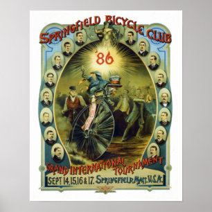 Vintage Springfield Bicycle Club Advertisement Poster
