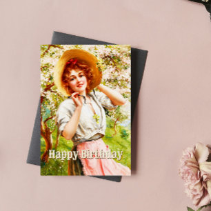 Vintage Springtime Emile Vernon Floral Birthday Card