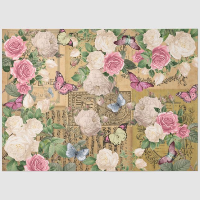 vintage springtime  tissue paper (Front)