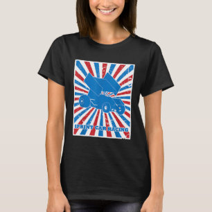 Vintage Sprint Car Racing Red White Blue Stripes S T-Shirt