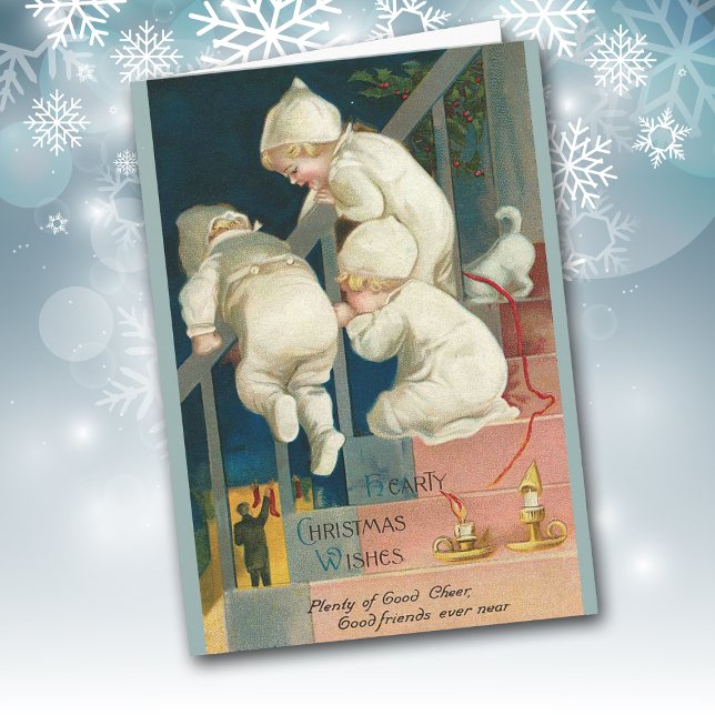 Vintage Spying Kids Christmas Card (Creator Uploaded)