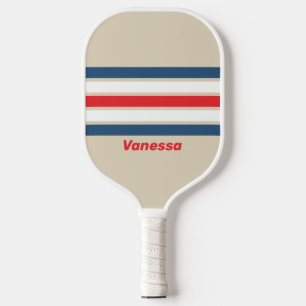 Vintage Squadron Across Striping with Name Pickleball Paddle
