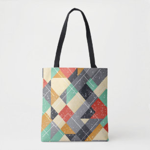 Vintage Square: Grunge Seamless Pattern Tote Bag
