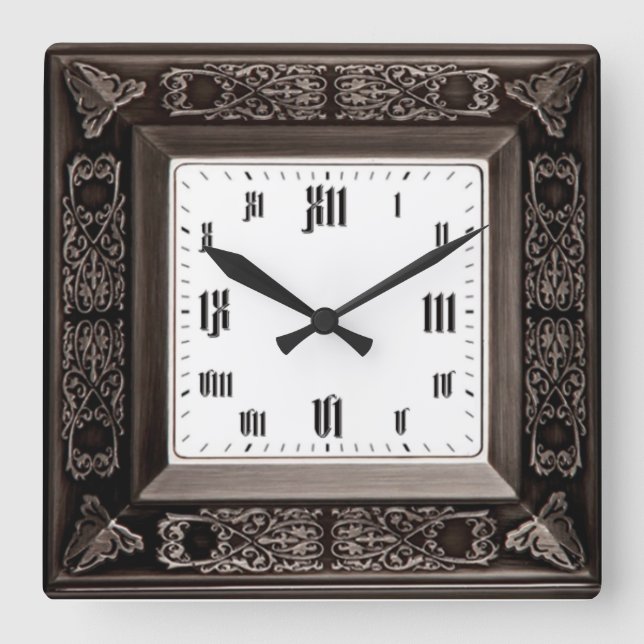 Vintage  square wall clock (Front)