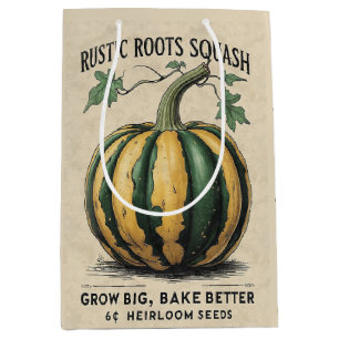 Vintage Squash Rustic Fall Harvest Medium Gift Bag