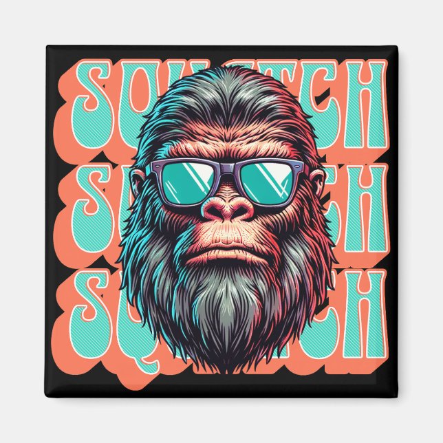 Vintage Squatch Retro Style Comic Pop Art Magnet (Front)