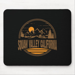Vintage Squaw Valley California Mountain Hiking Pr Mouse Mat