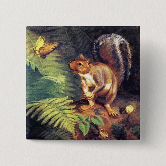 Vintage Squirrel and Butterfly Pin (Front)