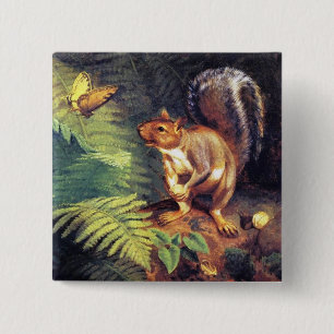Vintage Squirrel and Butterfly Pin