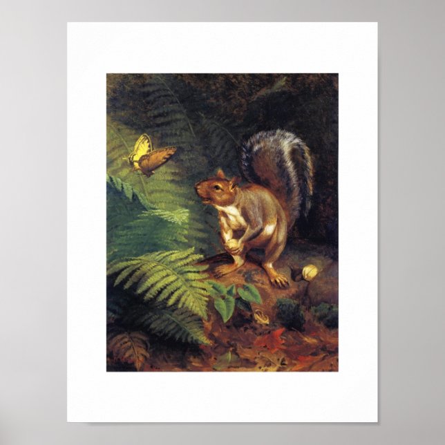 Vintage Squirrel Art Poster (Front)