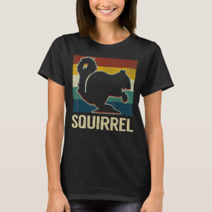 Vintage Squirrel Silhouette Design Funny Squirrel  T-Shirt