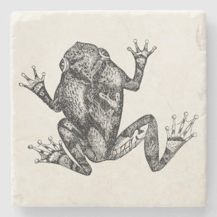 Vintage Squirrel Tree Toad - Reptile Frog Template Stone Coaster