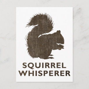 Vintage Squirrel Whisperer Postcard