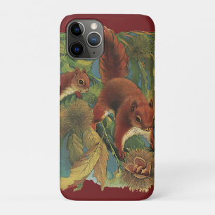 Vintage Squirrels, Forest Creatures, Wild Animals iPhone 11 Pro Case