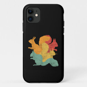 Vintage Squirrels Funny Forest Animal Rodent Lover iPhone 11 Case