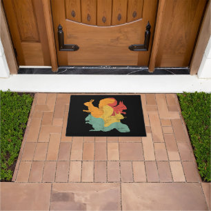 Vintage Squirrels Funny Forest Animal Rodent Lover Doormat