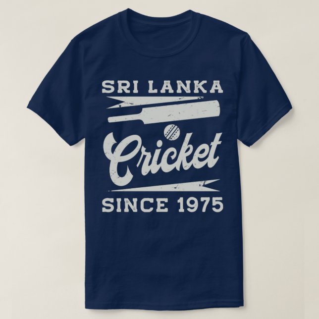 Vintage Sri Lanka Cricket Since 1975  T-Shirt (Design Front)