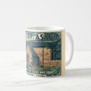 Vintage St Asaph Wales Travel Poster - Wales Coffee Mug