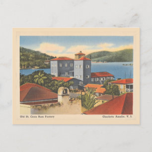 Vintage St. Croix Rum Factory Charlotte Amalie Postcard