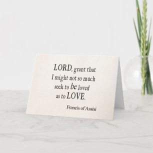 Vintage St. Francis of Assisi God Lord Love Quote Card