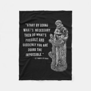 Vintage St. Francis Of Isi Quote Catholic Tees Uni Fleece Blanket
