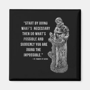 Vintage St. Francis Of Isi Quote Catholic Tees Uni Magnet