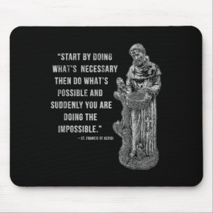Vintage St. Francis Of Isi Quote Catholic Tees Uni Mouse Mat