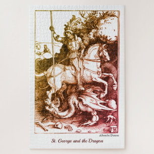 Vintage St. George and the Dragon Mediaeval Art  Jigsaw Puzzle