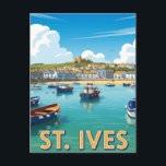 Vintage St. Ives Cornwall England Travel Postcard<br><div class="desc">St Ives, located on the rugged coast of Cornwall in southwest England, is a picturesque seaside town renowned for its stunning beaches, vibrant art scene, and rich maritime history. Once a thriving fishing port, St Ives has transformed into a popular tourist destination, attracting visitors with its golden sands, turquoise waters,...</div>