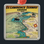 Vintage St Lawrence Seaway Ornament<br><div class="desc">A colourful illustration of the St. Lawrence Seaway repurposed on an ornament.</div>