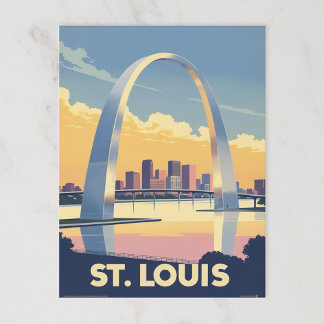 Vintage St. Louis Gateway Arch Cityscape Postcard