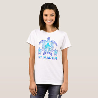 Vintage St. Maarten Ocean Blue Sea Turtle Souvenir T-Shirt