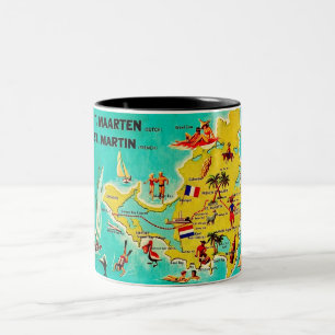 Vintage St Martin Island Map Mug