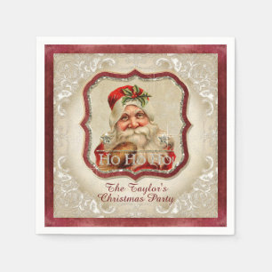 Vintage St Nicholas Santa Claus Christmas Party Napkin