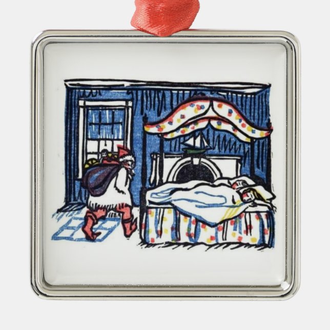 Vintage St Nicolas Christmas Ornament (Front)