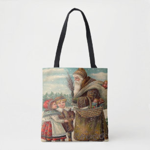 Vintage St. Nicolas Gifts for Kids Christmas  Tote Bag