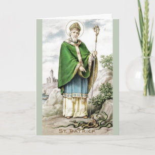 Vintage St. Patrick and Snakes Greeting Card