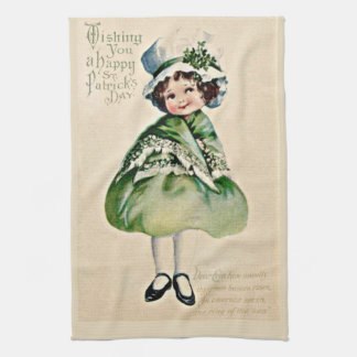 Vintage St Patrick’s Day Girl Tea Towel