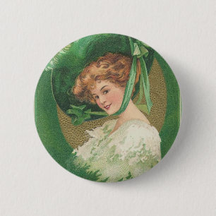Vintage St Patricks Day 6 Cm Round Badge