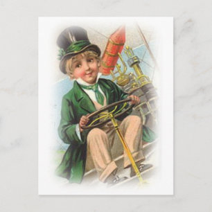 Vintage St. Patricks Day Boy Postcard