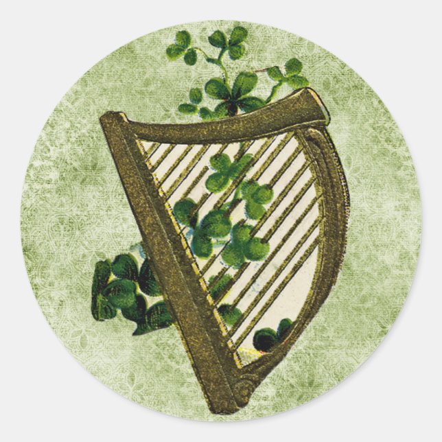 Vintage St Patrick's Day Classic Round Sticker (Front)