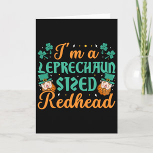 Vintage St Patricks Day Cute Redhead Clover Funny Card