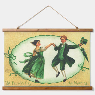 Vintage St Patricks Day Dance Irish Spring Holiday Hanging Tapestry