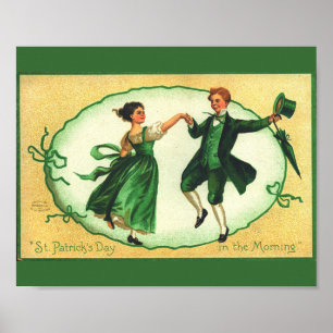 Vintage St Patricks Day Dance Irish Spring Holiday Poster
