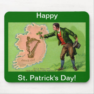 Vintage St. Patrick's Day Erin's Isle Mouse Mat