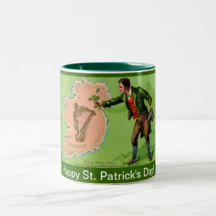 Vintage St. Patrick's Day Erin's Isle Two-Tone Coffee Mug