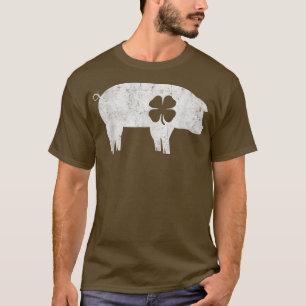 Vintage St Patrick's Day Funny Pig Irish Pig Lucky T-Shirt