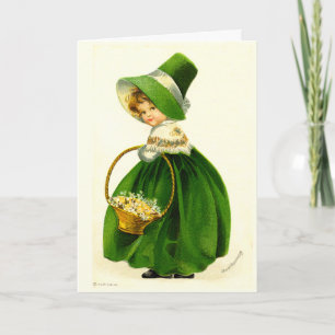 Vintage St. Patrick's Day Girl Card